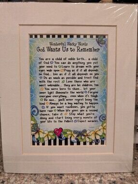 Suzy Toronto- Framed Print -"God Wants Us to Remember"-8x10. Excellent Condition